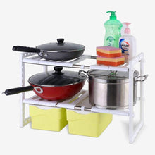 Load image into Gallery viewer, 2 Tier Adjustable Under Kitchen Sink Shelf Under Cabinet Organizer Free Expansion