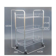 Load image into Gallery viewer, 2017 Storage Shelf Kitchen Prateleira Vegetable Rack Three layers multifunction Fruit Shelf Bathroom The movable trolleys racks