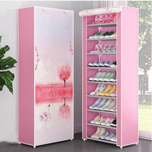 Load image into Gallery viewer, 10 Layers 9 Grids Cloth Shoe Storage  Rack Dustproof Assembly  Home Orgnization