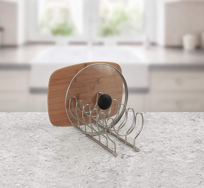 Get Your Kitchen Cabinets in Order With a Useful Pot Lid Organizer