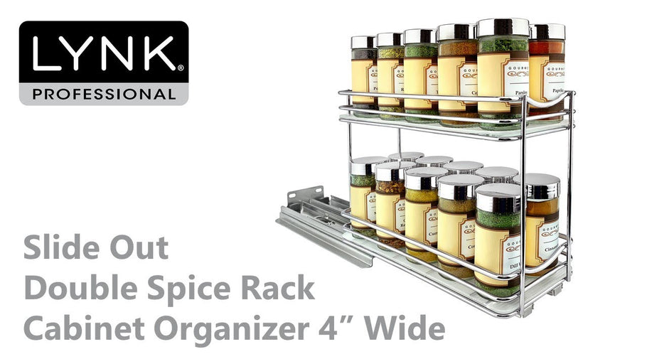 Lynk Professional Slide Out Double Spice Rack Cabinet Organizer 4" Wide by LYNK (1 year ago)