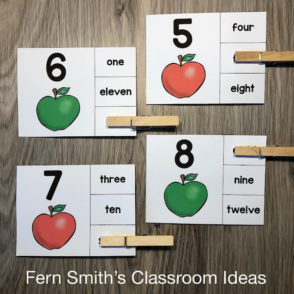 Grab These Apple Themed Number Clip Cards for Your Busy Back to School Centers!