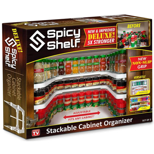 Spicy Shelf Deluxe: Stackable Cabinet Organizer From As Seen On TV Hot 10