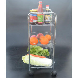 2017 Storage Shelf Kitchen Prateleira Vegetable Rack Three layers multifunction Fruit Shelf Bathroom The movable trolleys racks