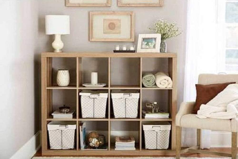 Discover better homes and gardens bookshelf square storage cabinet 4 cube organizer weathered white 4 cube weathered 12 cube