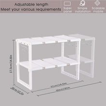 Load image into Gallery viewer, Home kelixu under sink organizer under cabinet storage 2 tier adjustable kitchen sink organizer with stainless steel pipes and 10 removable panels multifunctional storage rack for kitchen white