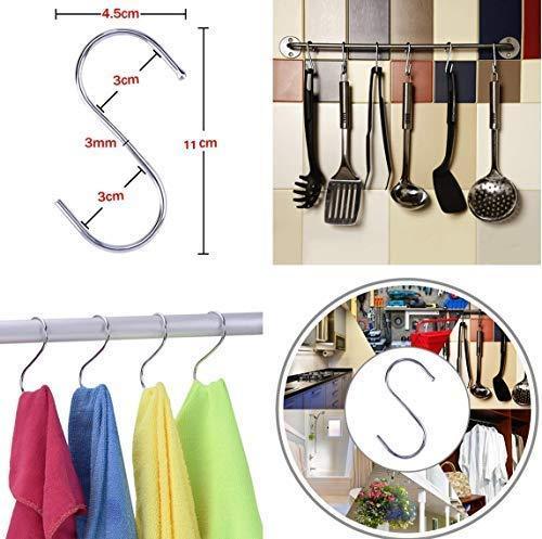 Megoday Classico Stainless Steel Closet Organizer Hanger for Shoes -2 Piece Set, Metal Clothespins & S Hook - 2 Piece Set Free
