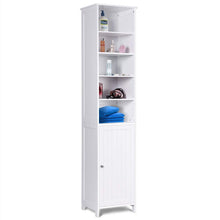 Load image into Gallery viewer, Online shopping 72 tall cabinet waterjoy standing tall storage cabinet wooden white bathroom cupboard with door and 5 adjustable shelves elegant and space saving