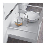 (Set Of 1) Adjustable Width Plate Holder Light Beech Stainless Steel & Wood Kitchen Cabinet Organizer