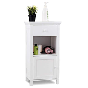 Discover the best tangkula bathroom floor storage cabinet wooden storage cabinet for home office living room bathroom one drawer cupboard organize freestanding cabinet white