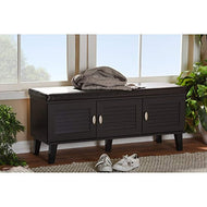 Baxton 3 Door Wood Cushioned Bench