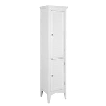 Load image into Gallery viewer, Select nice elegant home fashions simon 15 in w x 63 in h x 13 1 4 in d bathroom linen storage floor cabinet with 2 shutter doors in white