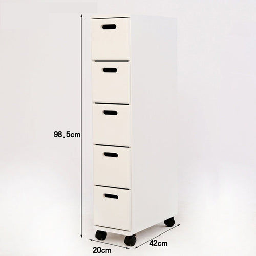 Products storage racks gap drawer type storage cabinet narrow storage cabinet with wheel multilayer wooden kitchen living room storage rack width 20cm by tianta color 3 size five laters
