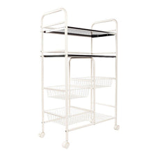 Load image into Gallery viewer, Shop wire shelve rack shelf adjustable cabinet closet unity cart garage storage for pots pans wine dishes storage organizer bathroom bedroom kitchen white 6 lattices