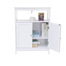 Load image into Gallery viewer, Save iwell bathroom floor storage cabinet with 1 adjustable shelf 3 heights available free standing kitchen cupboard wooden storage cabinet with 2 doors office furniture white ysg002b