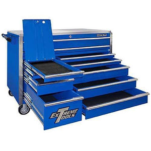 Storage extreme tools ex5511rcbl 11 drawer roller cabinet with security drawer and ball bearing slides 55 inch blue high gloss powder coat