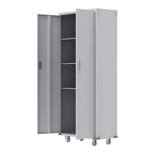 Top bonnlo 74 tall steel storage cabinet rolling metal storage locker with adjustable shelves and door for garage office kitchen laundry room