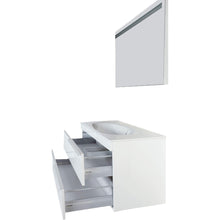 Load image into Gallery viewer, Try giallo rosso argento 48 inch bathroom vanity and sink combo with mirror contemporary design wall mount glossy white cabinet set single sink and double drawer