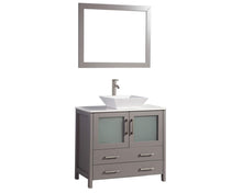 Load image into Gallery viewer, Amazon best vanity art 30 inch single sink bathroom vanity combo free mirror compact 2 door 2 drawer bathroom cabinet white ceramic top gray va3130
