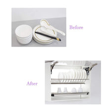 Load image into Gallery viewer, Buy modern 2 tier kitchen folding dish drying dryer rack 35 4 for cabinet stainless steel drainer plate bowl storage organizer holder