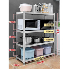 Load image into Gallery viewer, Featured kitchen shelf stainless steel microwave oven rack multi function kitchen cabinet and cabinet rack storage rack 6 sizes kitchen storage racks size 10040118cm
