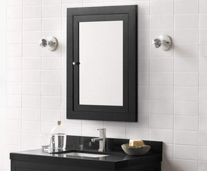 Selection ronbow frederick 24 x 32 transitional solid wood frame bathroom medicine cabinet in black 2 mirrors and 2 cabinet shelves 618125 b02