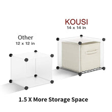 Load image into Gallery viewer, Online shopping kousi portable storage shelf cube shelving bookcase bookshelf cubby organizing closet toy organizer cabinet black no door 16 cubes