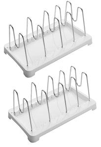 Products 2 pack adjustable pot lid holder plate rack pan and pot organizer for kitchen cabinet sus304 stainless steel rust proof 1