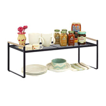 Load image into Gallery viewer, Budget friendly kitchen cabinet and counter shelf organizer storage black