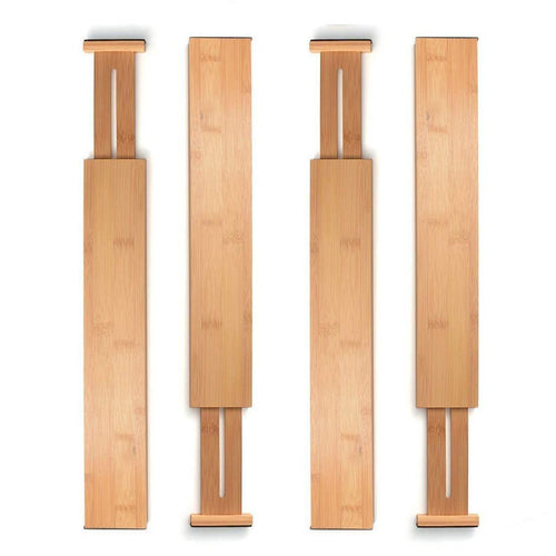 Unuber Bamboo Kitchen Drawer Dividers,Drawer Organizers Expandable Drawer Dividers Separators Organizers for in Kitchen, Dresser, Bathroom, Bedroom, Desk, Baby Drawer