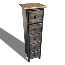 Load image into Gallery viewer, Featured peaceful classics skinny dresser drawers amish furniture espresso finish tall thin wood dresser drawer for bedroom storage cabinet lingerie chest accent cabinets