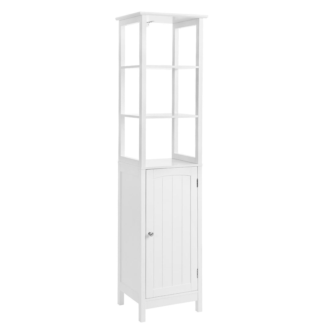 Online shopping vasagle floor cabinet multifunctional bathroom storage cabinet with 3 tier shelf free standing linen tower wooden white ubbc63wt