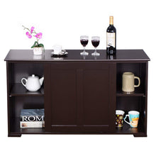 Load image into Gallery viewer, Storage organizer costzon kitchen storage sideboard antique stackable cabinet for home cupboard buffet dining room espresso sideboard with sliding door
