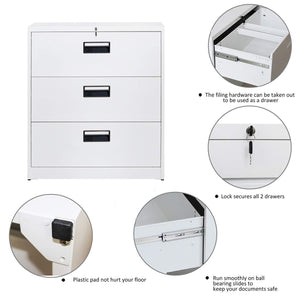 Best merax lateral file cabinet 2 drawer locking filing cabinet 3 drawers metal organizer with heavy duty hanging file frame for legal business files office home storage