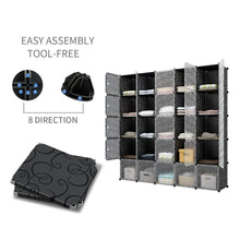 Load image into Gallery viewer, Top kousi cube organizer storage cubes organizers and storage storage cube cube storage shelves cubby shelving storage cabinet toy organizer cabinet black 25 cubes