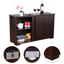 Load image into Gallery viewer, Shop here costzon kitchen storage sideboard antique stackable cabinet for home cupboard buffet dining room espresso sideboard with sliding door