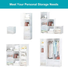 Load image into Gallery viewer, Get honey home modular storage cube closet organizers portable plastic diy wardrobes cabinet shelving with easy closed doors for bedroom office kitchen garage 12 cubes white