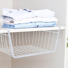 Load image into Gallery viewer, Buy now homeideas 4 pack under shelf basket white wire rack slides under shelves storage basket for kitchen pantry cabinet