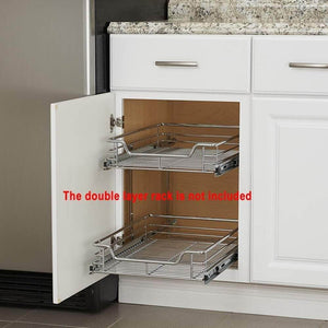 Shop for evergohome roll out kitchen cabinet organizer adjustable chrome pull out cabinet organizer heavy duty side mount single sliding shelf suitable for 20 inches wide kitchen cabinet external