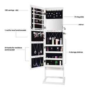 Explore bonnlo cheval jewelry armoire stable square freestanding with 6 leds with 4 adjustable angle tilting lockable heavy duty bedroom makeup mirror cabinet organizer closet xmas new year gift