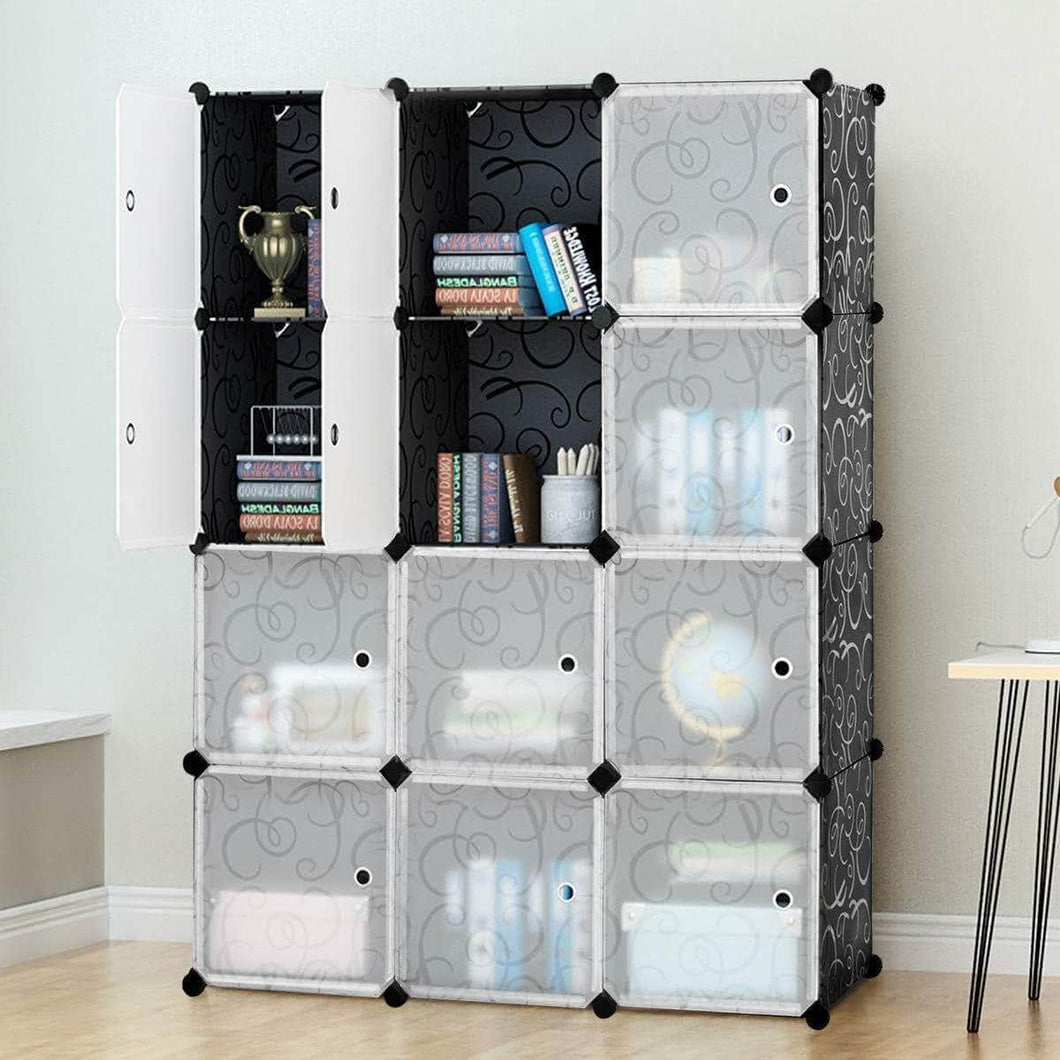 New tangkula diy storage cubes portable clothes closet wardrobe cabinet bedroom armoire diy storage organizer closet 12 cubes