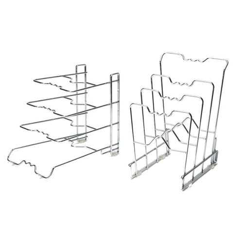 Top seville classics 4 tier pan pot lid rack kitchen counter and cabinet organizer 2 pack chrome