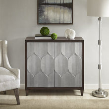 Load image into Gallery viewer, Related madison park mp130 0657 leah storage cabinet modern transitional luxe double door design solid wood legs living room furniture accent chest 34 25 tall silver