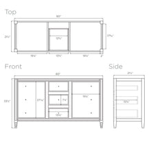 Load image into Gallery viewer, Buy maykke cecelia 60 bathroom vanity cabinet 2 door 3 drawer solid birch wood frame white finish new england style double surface mounted vanity base cabinet only with tapered legs ysa1146001