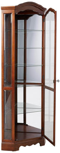 Discover the best 5 shelf corner curio cabinet medium brown and clear