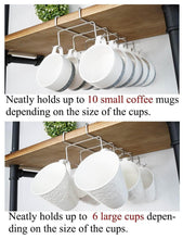 Load image into Gallery viewer, Home bafvt coffee mug holder 304 stainless steel cup rack under cabinet 10hooks fit for the cabinet 0 8 or less
