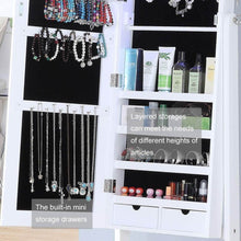 Load image into Gallery viewer, Cheap gissar jewelry organizer full length mirror jewelry cabinet standing wall mounted jewelry armoire storage with lights lockable white