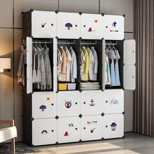 Load image into Gallery viewer, Buy now yozo closet organizer portable wardrobe cloth storage bedroom armoire cube shelving unit dresser cabinet diy furniture black 20 cubes