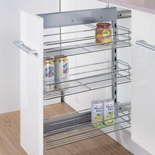 Load image into Gallery viewer, New 10x18 5x25 9 inch cabinet pull out chrome wire basket organizer 3 tier cabinet spice rack shelves full pullout set