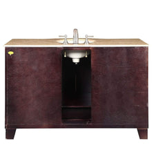 Load image into Gallery viewer, Related silkroad exclusive hyp 0703 t uwc 55 travertine top single white sink bathroom vanity with espresso cabinet 55 dark wood